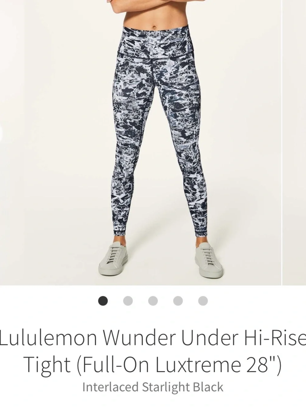 Lululemon Wunder Under Hi-Rise Tight Sz 4 Interlaced Starlight Black White Gray